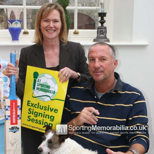 Sir Ian Botham with Freda Baker, Director of A1 Sporting Memorabilia Sir Ian Botham with Freda Baker, Director of A1 Sporting Memorabilia