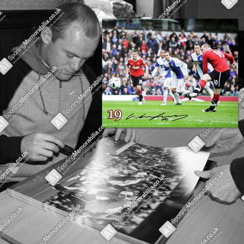 Wayne Rooney hand signed photo - 19th Title Winning Penalty