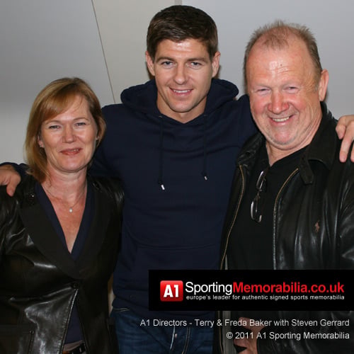 Terry & Freda Baker with Steven Gerrard Terry & Freda Baker with Steven Gerrard