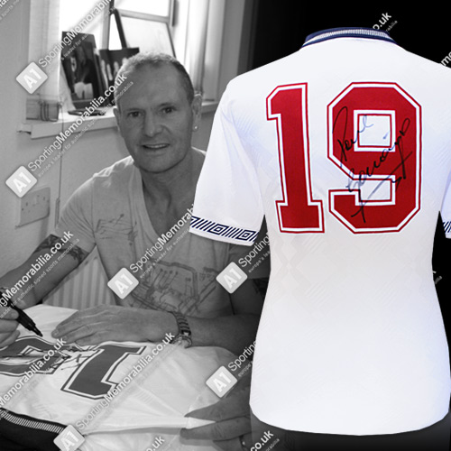 Paul Gascoigne Signed England 19 Shirt