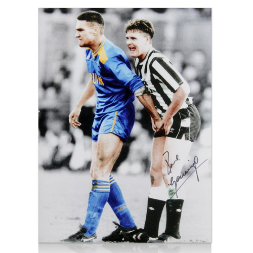 Paul Gascoigne signed picture - Gazza & Vinnie Jones Paul Gascoigne signed picture - Gazza & Vinnie Jones
