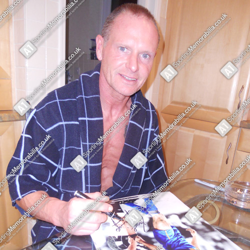 Paul Gasgoine signing photo for A1 Sporting Memorabilia Paul Gasgoine signing photo for A1 Sporting Memorabilia