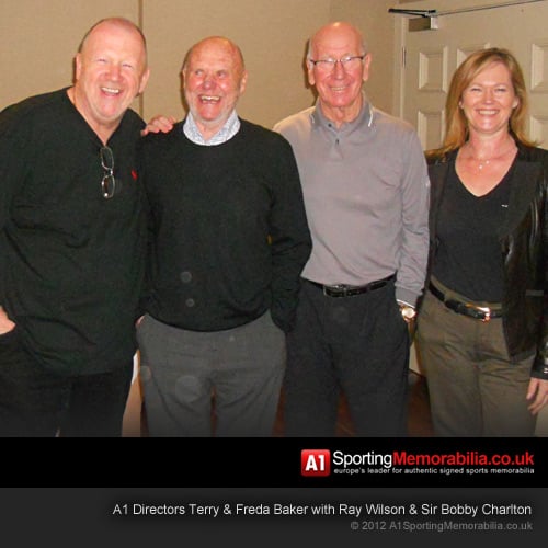Terry& Freda Baker with Ray Wilson & Sir Bobby Charlton