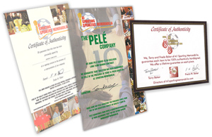 A1 Sporting Memorabilia Certificate of Authenticity