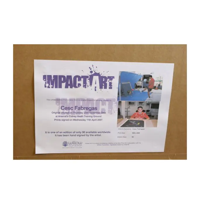 Framed Cesc Fabregas Signed Print - Impact Art - Genuine Signed