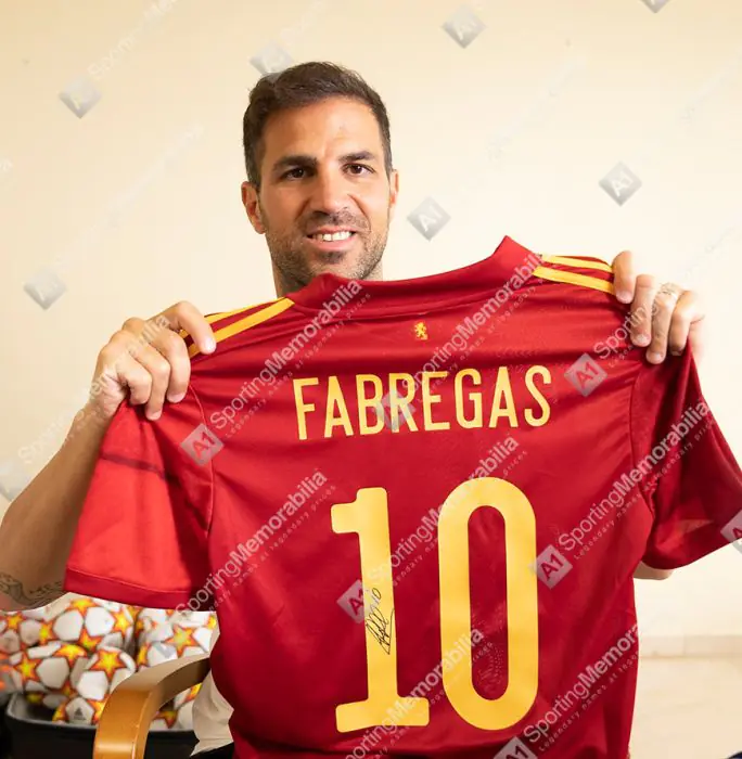 Cesc Fabregas Signed Spain Shirt - 2020-21, Number 10 - Genuine