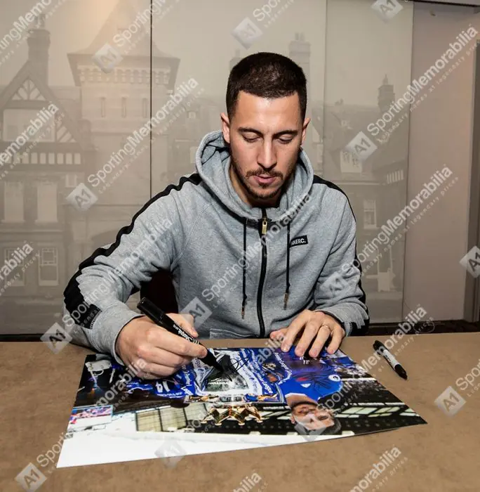 Eden Hazard Signed Chelsea Photo - 2016/17 Premier League Winner