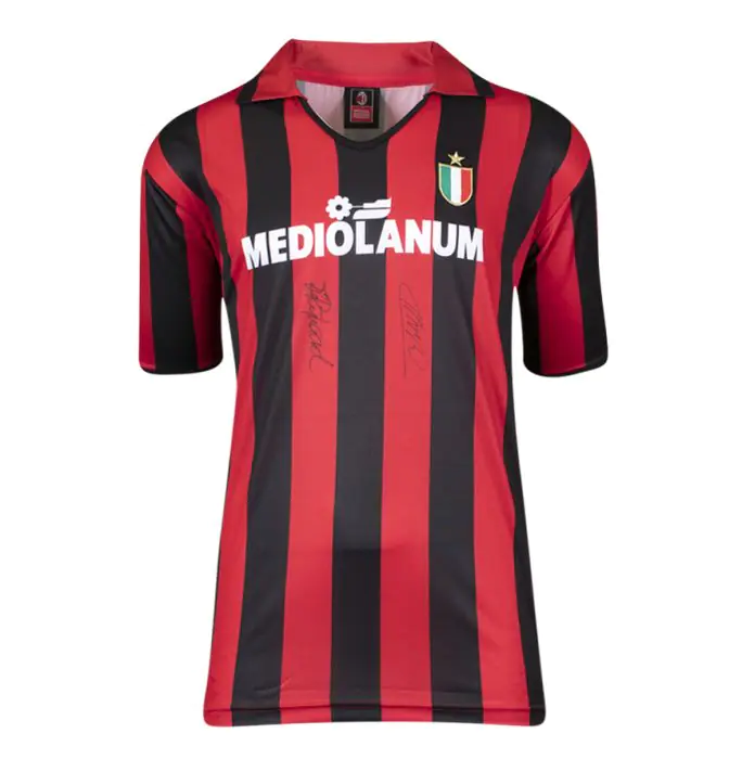 Marco Van Basten & Frank Rijkaard Signed AC Milan Shirt - Retro