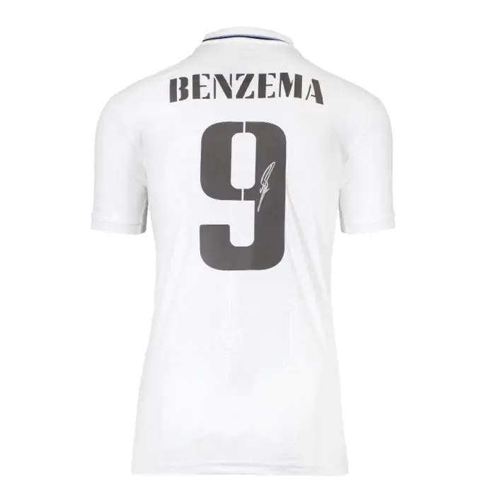 Framed Karim Benzema Signed Real Madrid Shirt - 2022-23, Home
