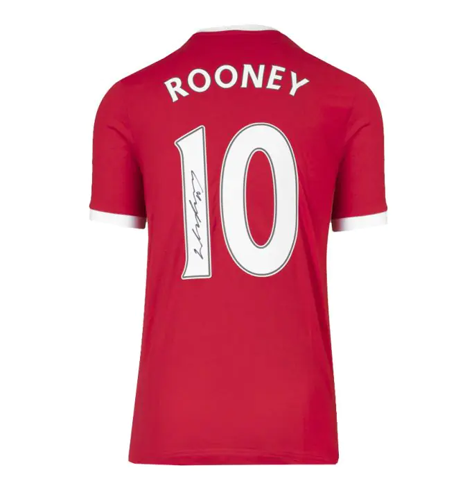 Framed Wayne Rooney Signed Manchester United Shirt - DNA 3-Stripes
