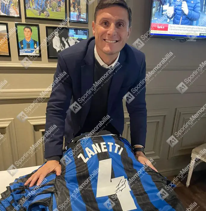 Javier Zanetti Signed Inter Milan Shirt - 1997-98, Number 4