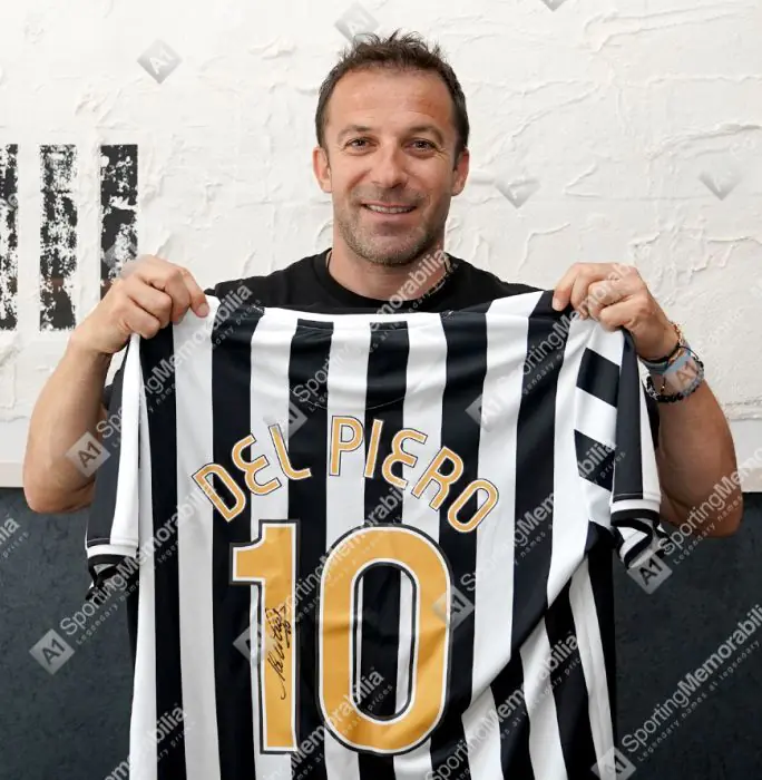 Alessandro Del Piero Signed Retro Juventus Shirt: Home - Genuine