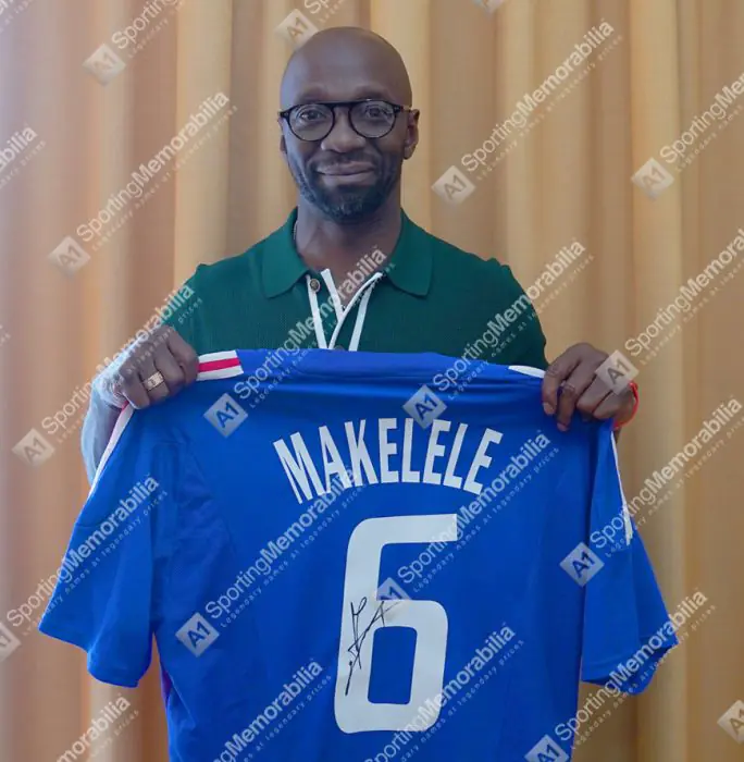 Claude Makelele Signed France Shirt: Home, 2002-03 - Genuine