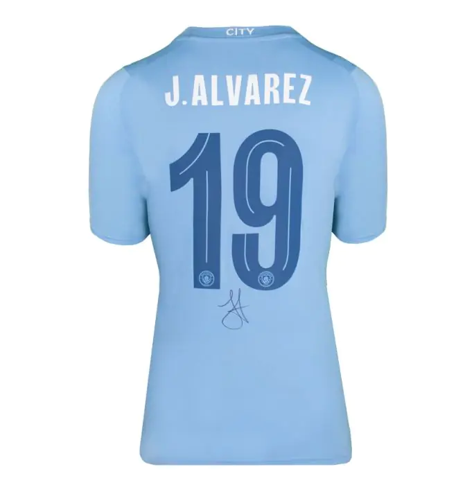 Julian Alvarez Signed Manchester City Shirt: Home, 2023-24 - Gift