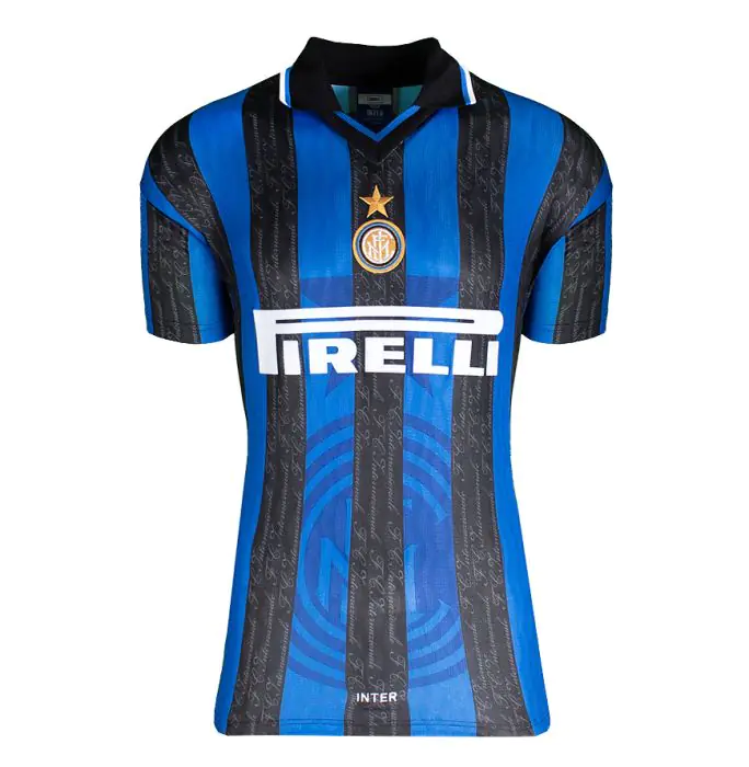 Maillot Domicile Inter Milan 1996-97 - Zamorano Numéro 9 - Taille L - Vintage Occasion - Marque Umbro