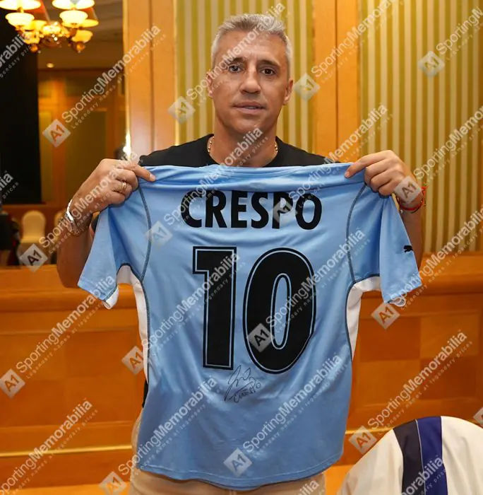 Hernan Crespo Signed Lazio Shirt: Home, 2001-02 - Gift Box
