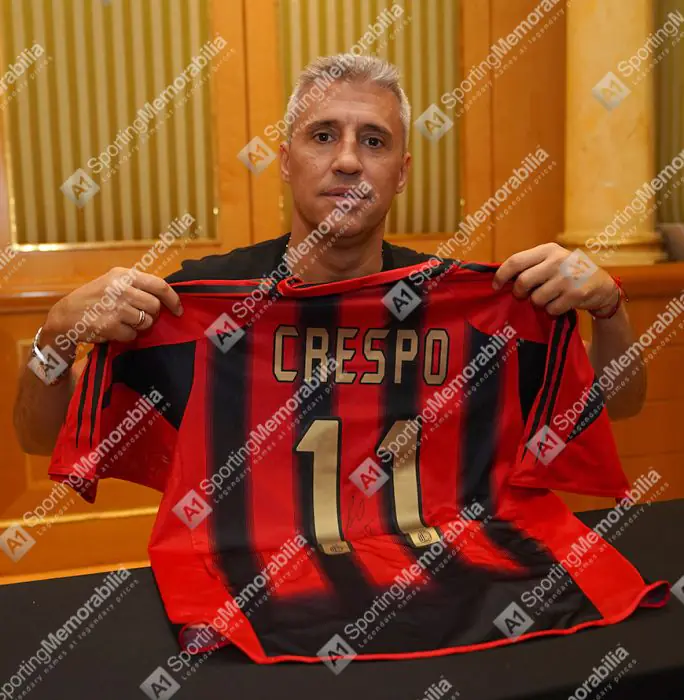 Hernan Crespo Signed AC Milan Shirt: Home, 2004-05 - Genuine