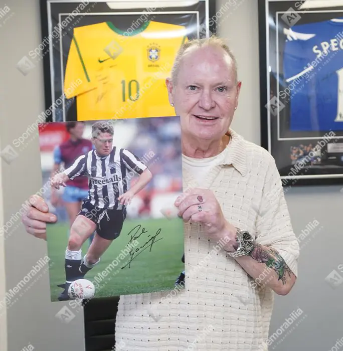Photographie Signée Paul Gascoigne (Gazza) - Angleterre Football - Encadrée + Certificat