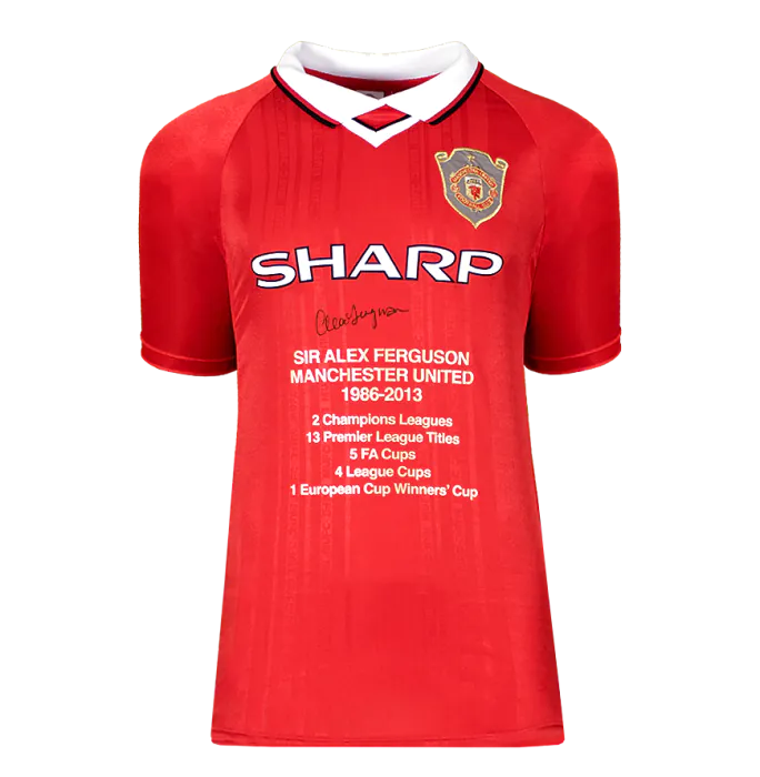 Framed Alex Ferguson Signed Manchester United Shirt: Home, 1999-00