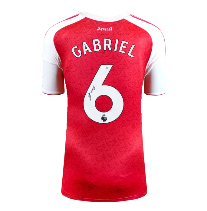 Framed Gabriel Magalhães Signed Arsenal Shirt: Home, 2025-26