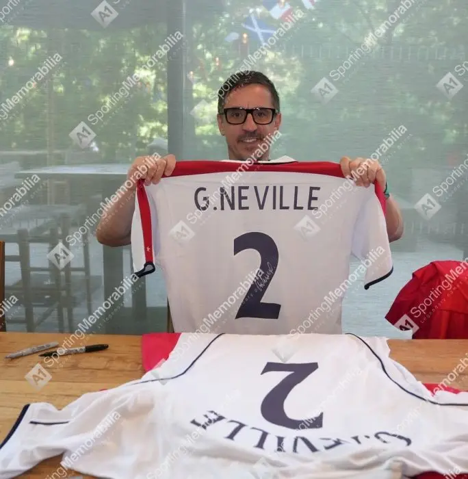 Gary Neville Signed England Shirt | A1 Memorabilia - Genuine