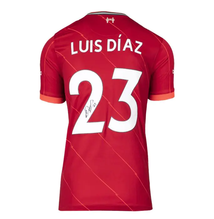Framed Luis Diaz Signed Liverpool Shirt - 2021-22, Number 23