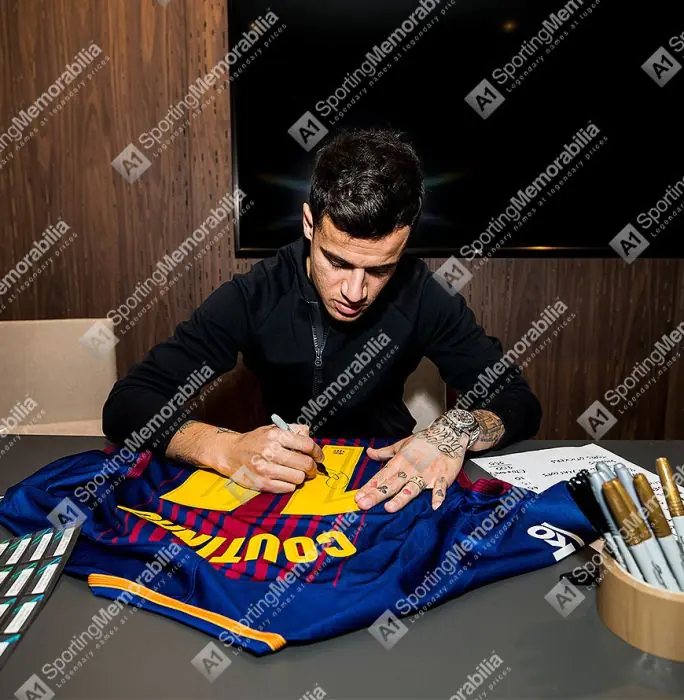 Philippe Coutinho Signed FC Barcelona 2017/18 Home Shirt - Number