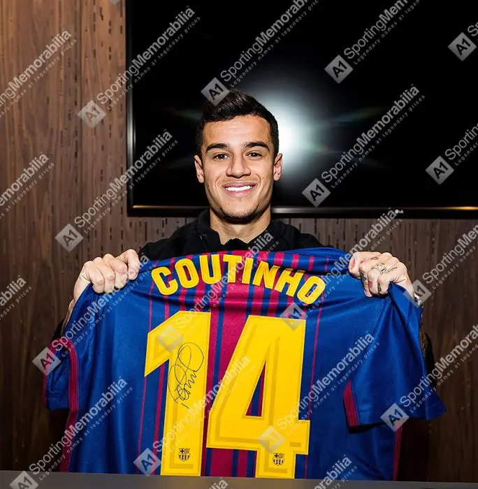 Philippe Coutinho Signed FC Barcelona 2017/18 Home Shirt - Number
