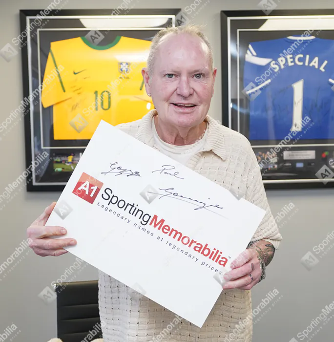 Paul Gascoigne Signed England Photo: Euro 96 Goal v Scotland