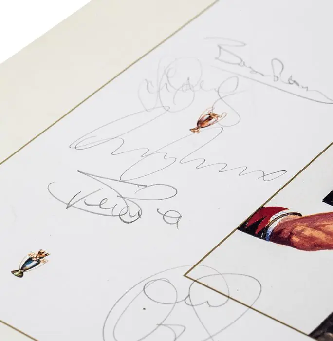 Estampe Signée Alex Ferguson Manchester United Encadrée 70x85cm Avec Certificat