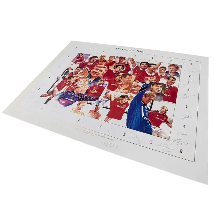 Multi Signed Manchester United Artwork Print - The Ferguson Years
