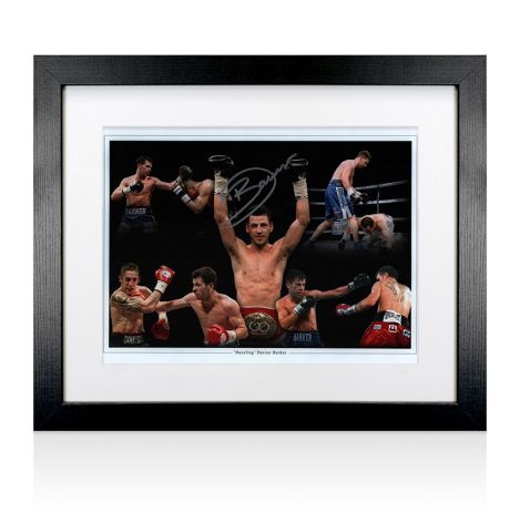 Framed Dazzling' Darren Barker Signed Photo - Boxing Montage 