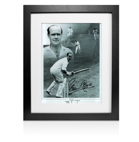 Framed Brian Close Signed Photo - Cricket Legend