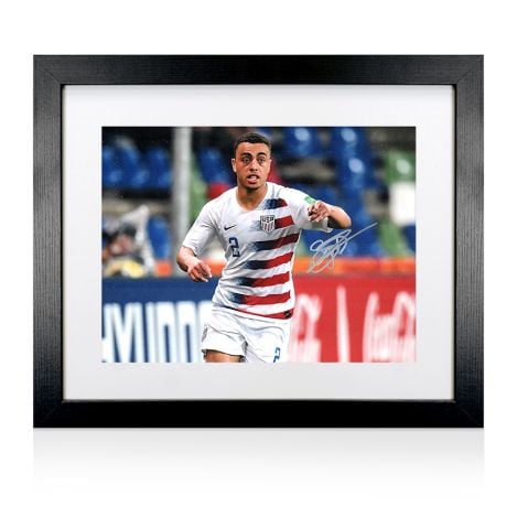 Framed Sergino Dest Signed Landscape USMNT Photo