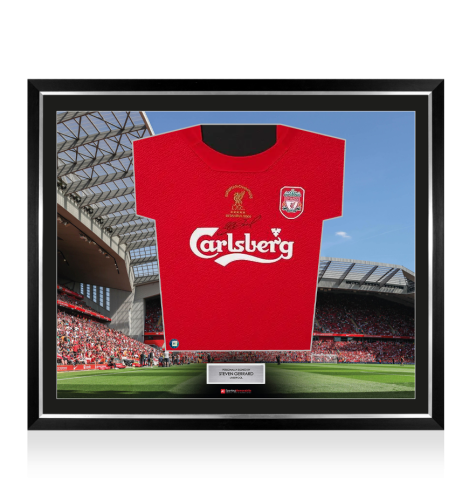 Framed Steven Gerrard Signed Liverpool Shirt: Istanbul 2005 Champions League Winners - The Stadium Collection