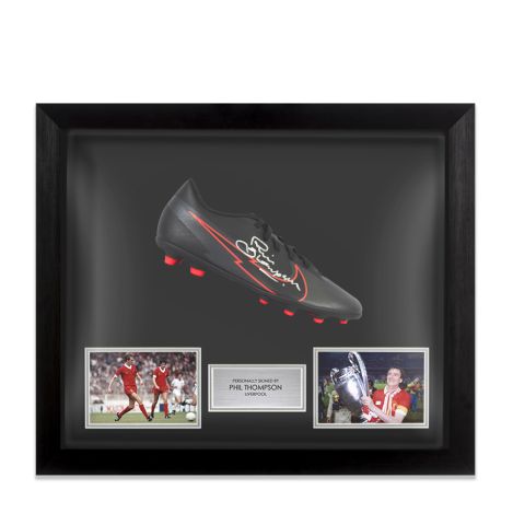Framed Phil Thompson Signed Football Boot - Nike - Bubble Framed