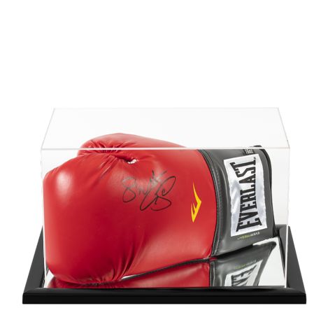 George Groves Signed Boxing Glove - Everlast, Red - In Acrylic Display Case