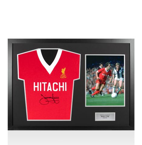 Framed Jimmy Case Signed Liverpool Shirt - 1978 - Panoramic