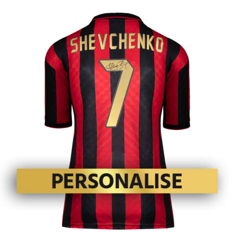 PRE-ORDER Andriy Shevchenko Signed and Personally Dedicated AC Milan Home Shirt