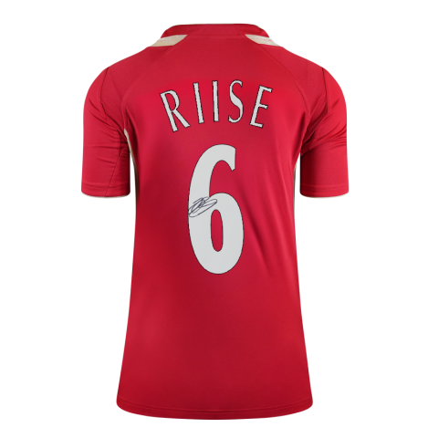 John Arne Riise Back Signed Liverpool 2005-06 Home Shirt