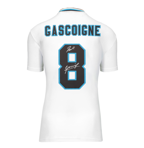 Paul Gascoigne Back Signed England 1996 Home Shirt