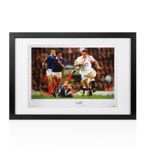Framed Dan Luger signed England print - Wing Wizard