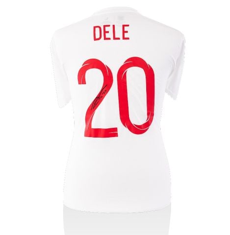 Dele Alli Signed England 2018/19 Style T-Shirt - Number 20