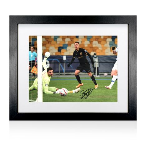 Framed Sergino Dest Signed FC Barcelona Photo: UEFA Champions League Goal