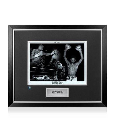 Premium Framed Duke McKenzie Signed Photo - Four Weight Division Boxing Champion Montage