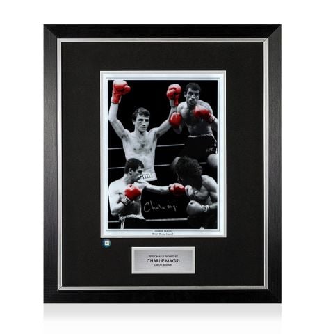 Premium Framed Charlie Magri Signed Photo - British Boxing Legend - Montage