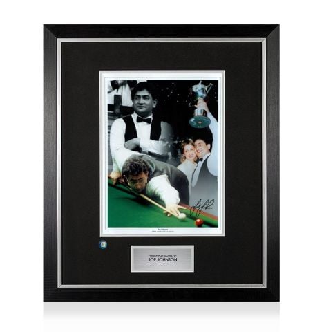 Premium Framed Joe Johnson Signed Photo - 1986 Snooker World Champion Montage
