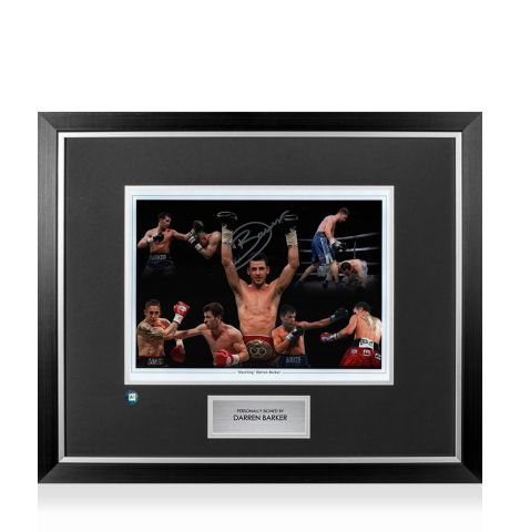 Premium Framed Dazzling' Darren Barker Signed Photo - Boxing Montage 