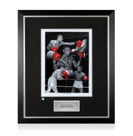 Premium Framed Herol 'Bomber' Graham Signed Photo - Boxing Montage 
