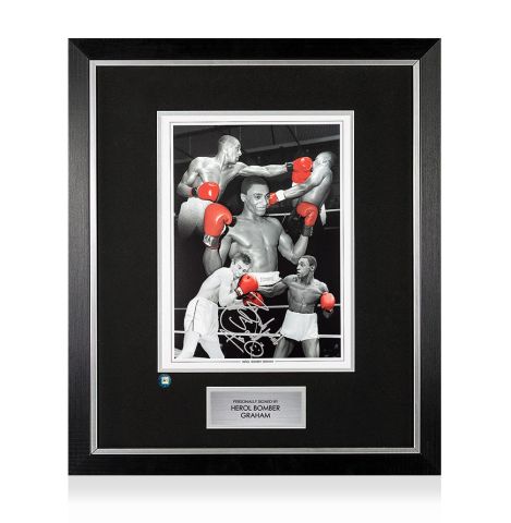 Premium Framed Herol 'Bomber' Graham Signed Photo - Boxing Montage
